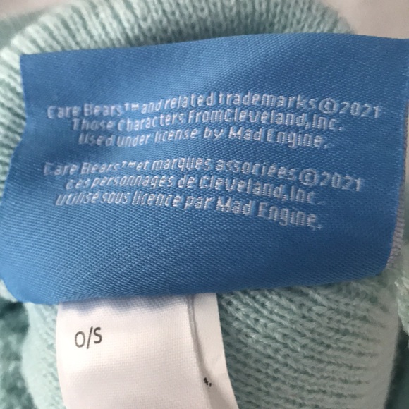 Care Bears Light Blue Knit Tuque With White Pom Pom Stitched Logo New With Tag - Picture 10 of 11